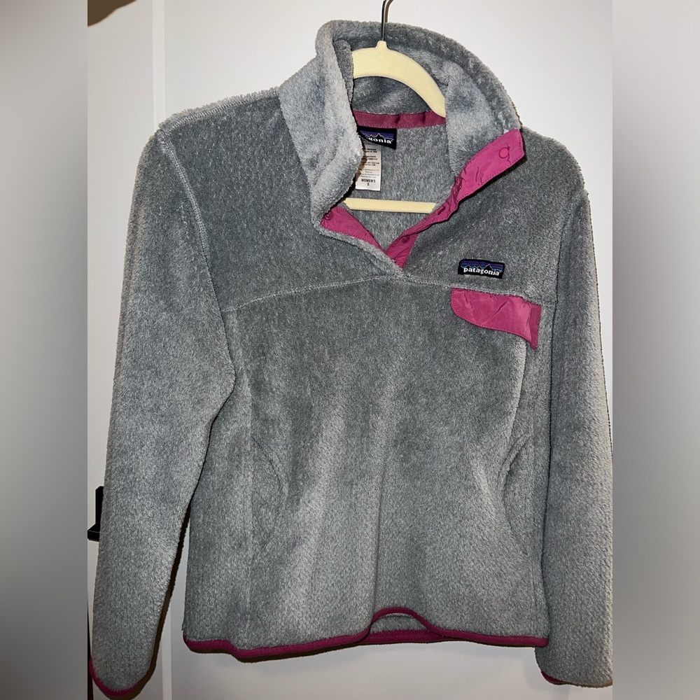 Patagonia Jacket Women’s Fleece Retool Snap T Pullover Gray Blue Size Small